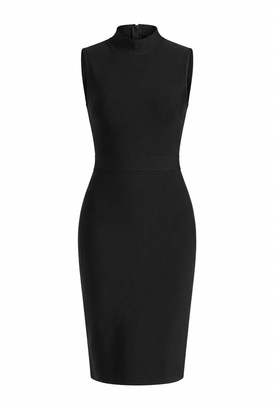 Robe bandage à col montant
