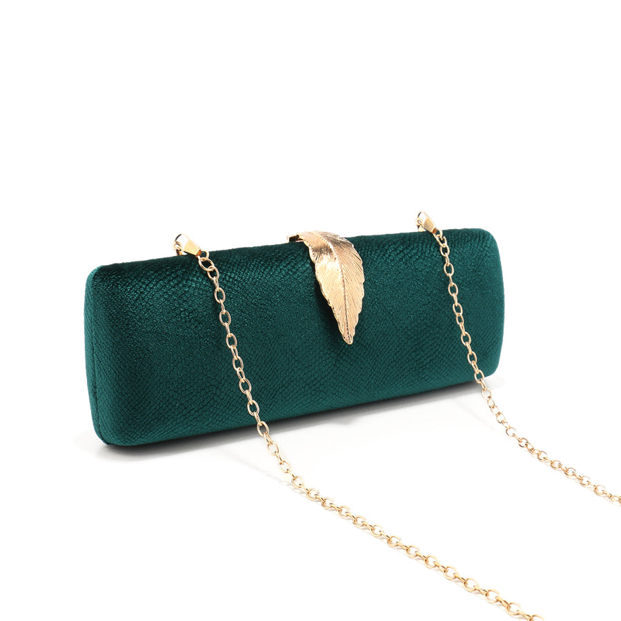 Leaf Suede Clutch