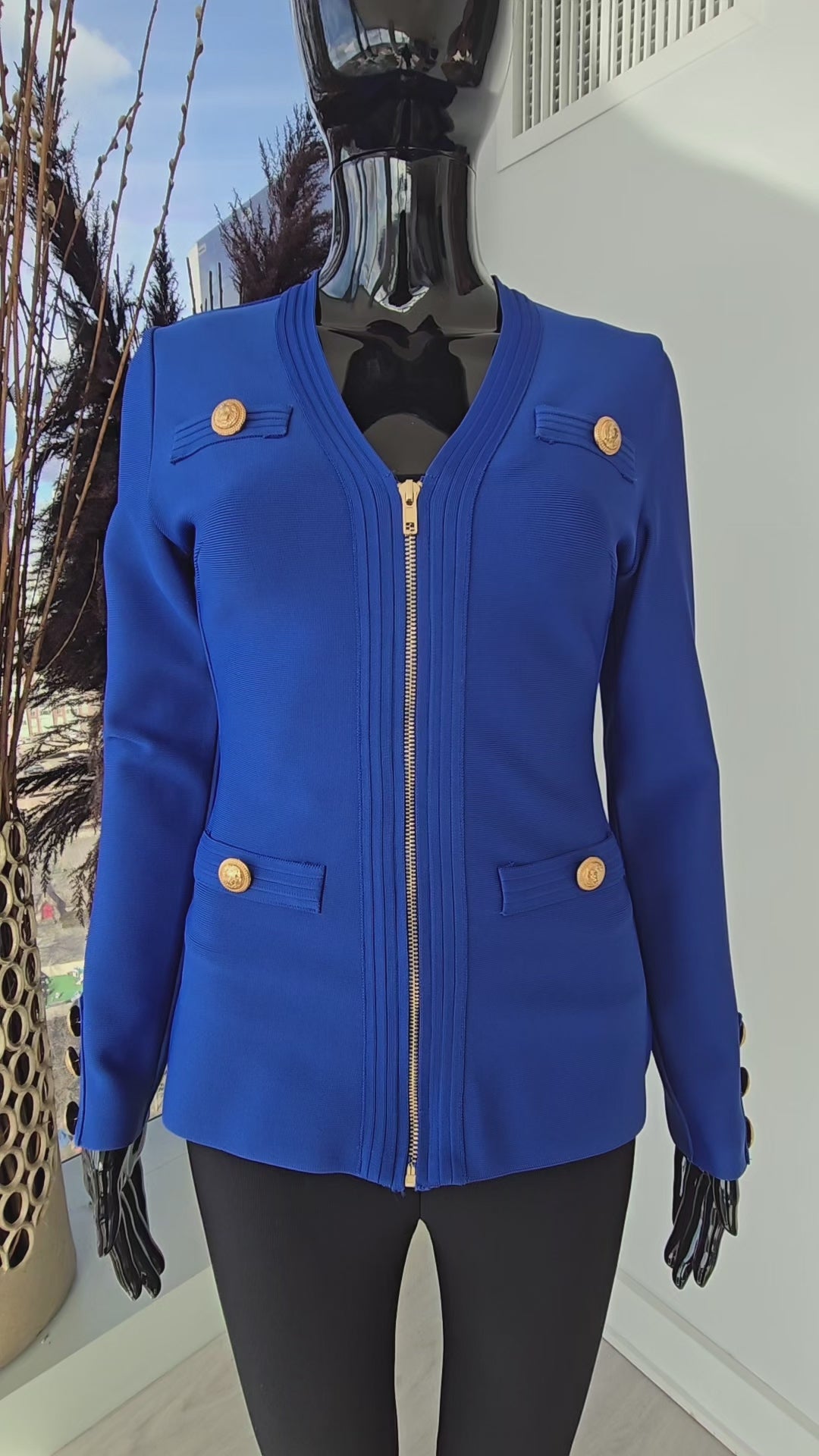 V-Neck Bandage Jacket