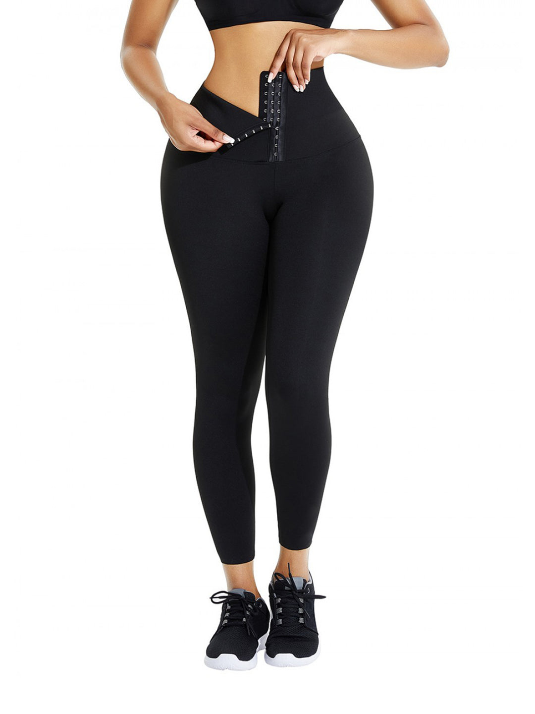New Full Shaping Legging With Double Layer 5 Waistband - Black