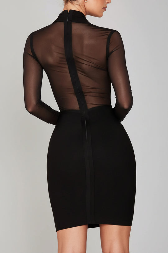 Mesh Patch Bandage Dress