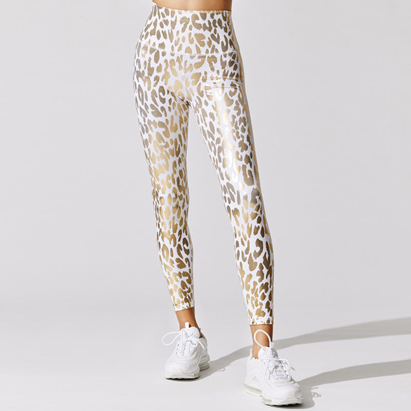 Leggings de leopardo de cintura alta 